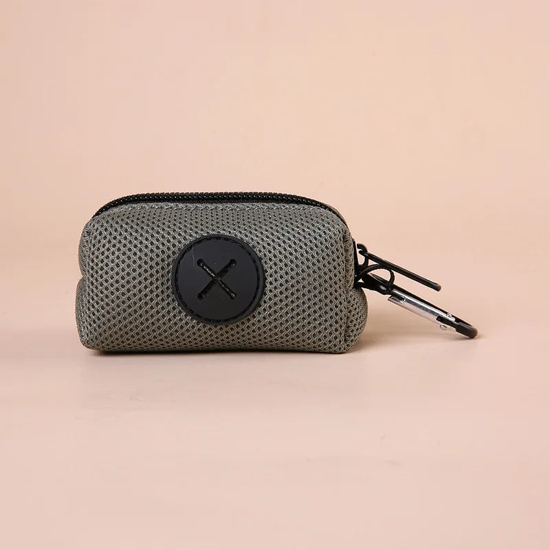 Canvas Dog Poop Bag Holder, Outdoor Pet Waste Bag Dispenser with Carabiner Clip, Animal Waste Collection Pouch