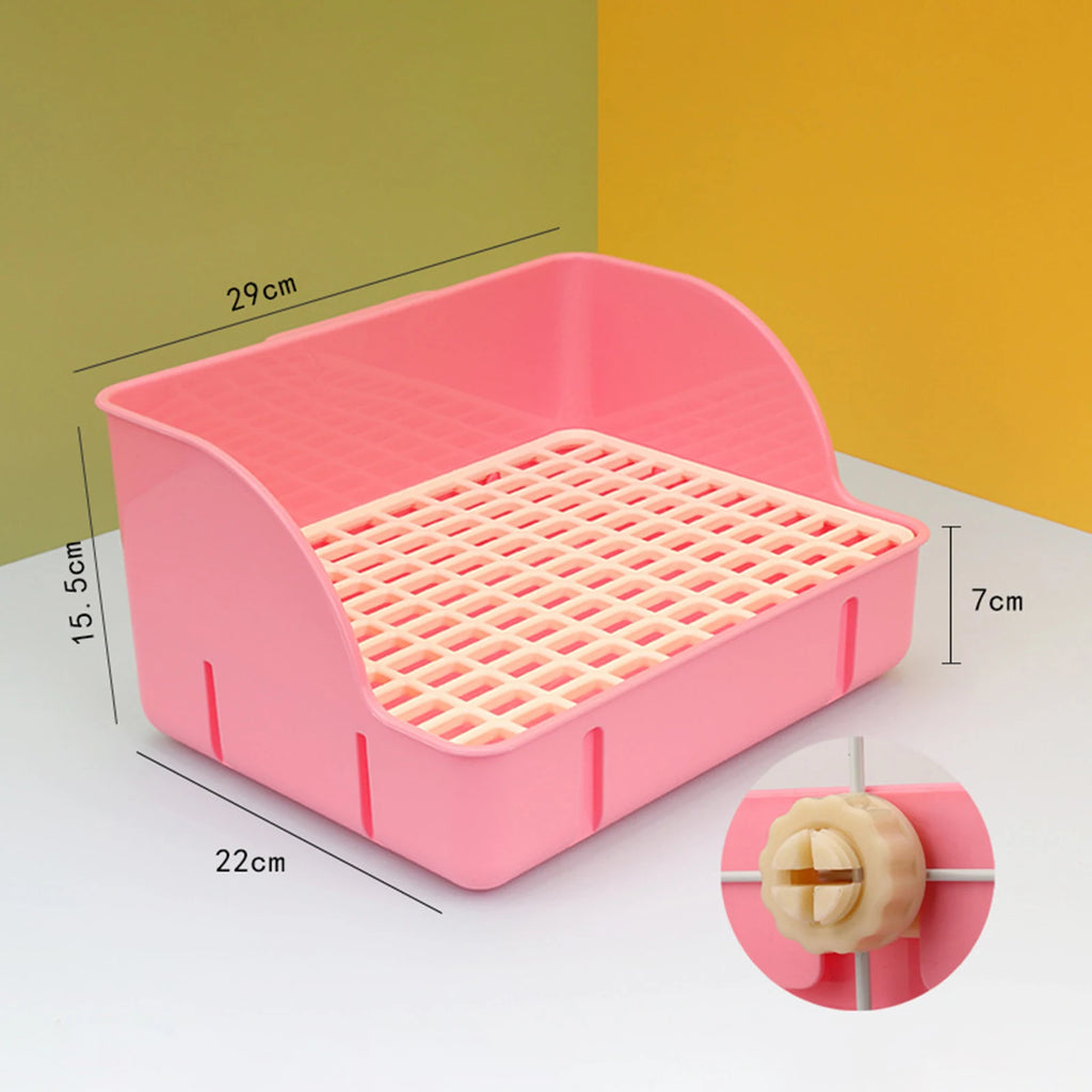 Rabbit Litter Box Pee Pan Tray Pet Toilet Corner Toilet Box Litter Pan Bunny Trainer for Small Animals Chinchillas Rats
