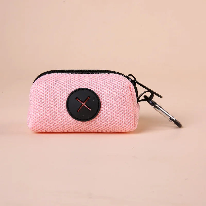 Canvas Dog Poop Bag Holder, Outdoor Pet Waste Bag Dispenser with Carabiner Clip, Animal Waste Collection Pouch