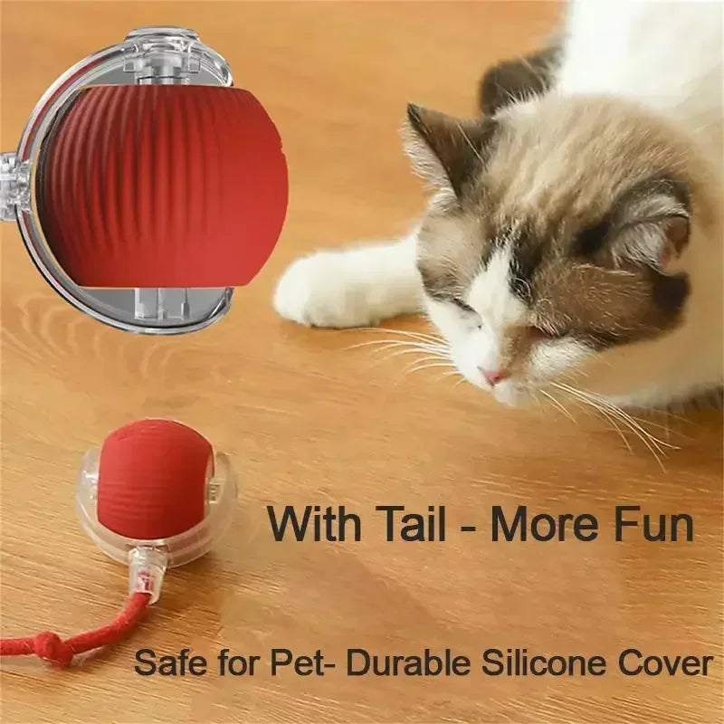Cat Toys Rechargeable Pet Interactive Automatic Rolling Ball Toy Cats Pet Products New Electric Dog Ball Toy Simulated Tail for
