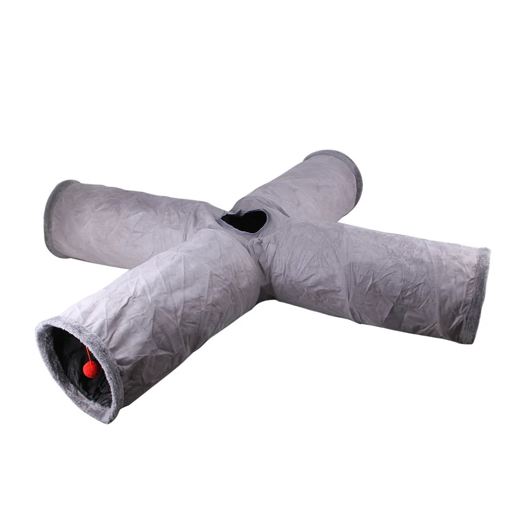 Collapsible Suede Tunnel Interactive Bedding