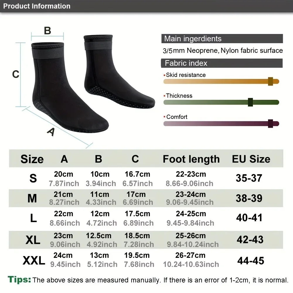 3mm Neoprene Diving Socks