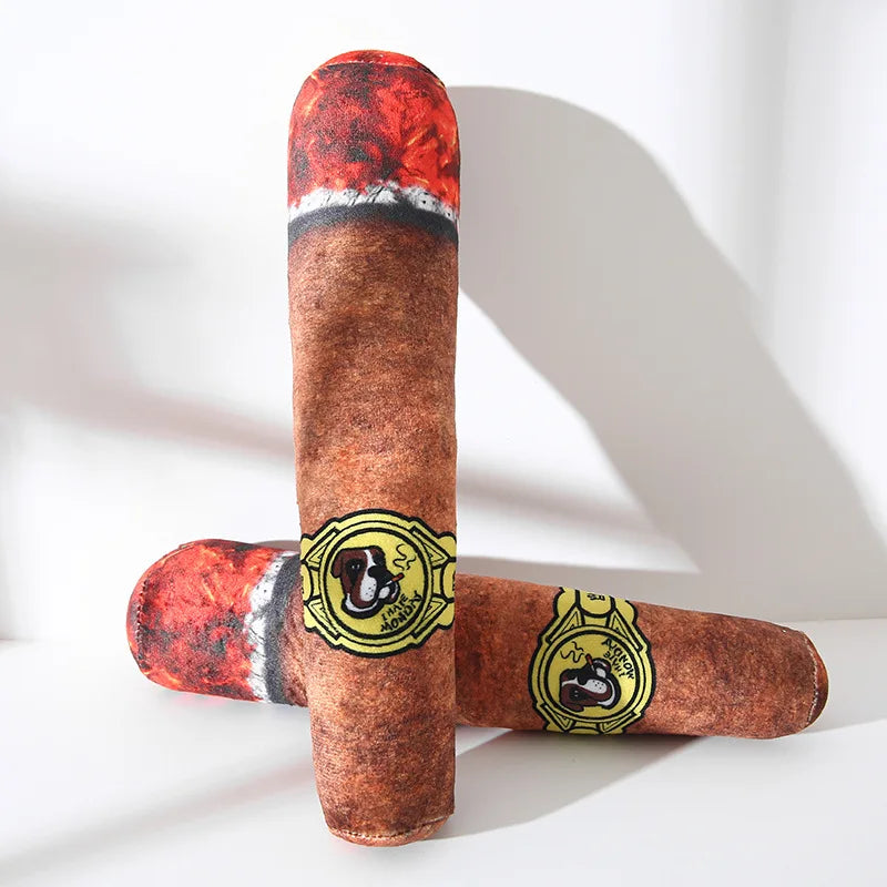 1pc Plush Dog Toy, Cute Dog Birthday Gift, Dog Chew Toy For Medium & Large Dogs (Cigar Shape)