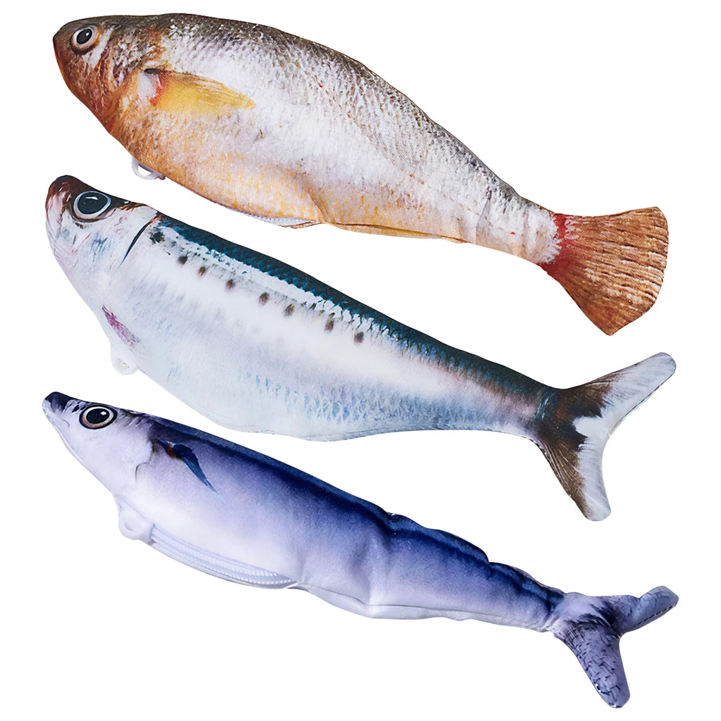 Simulation Fish Catnip Toy Anti-Bite Activated Kitten Toy Interactive Cat Exercise Toys for All Breeds Cat Kicker