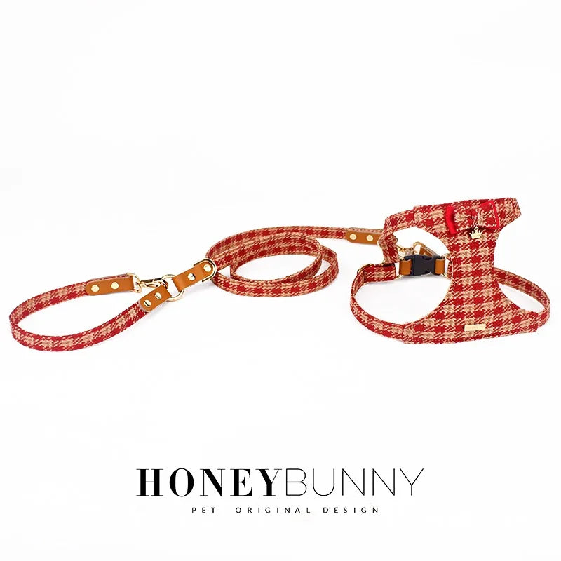 Dog Chest Harness Leash Set Teacup Small Medium Pet Outdoor Walking Leash Adjustable Cat Campus Style Pet Supplies Accessories