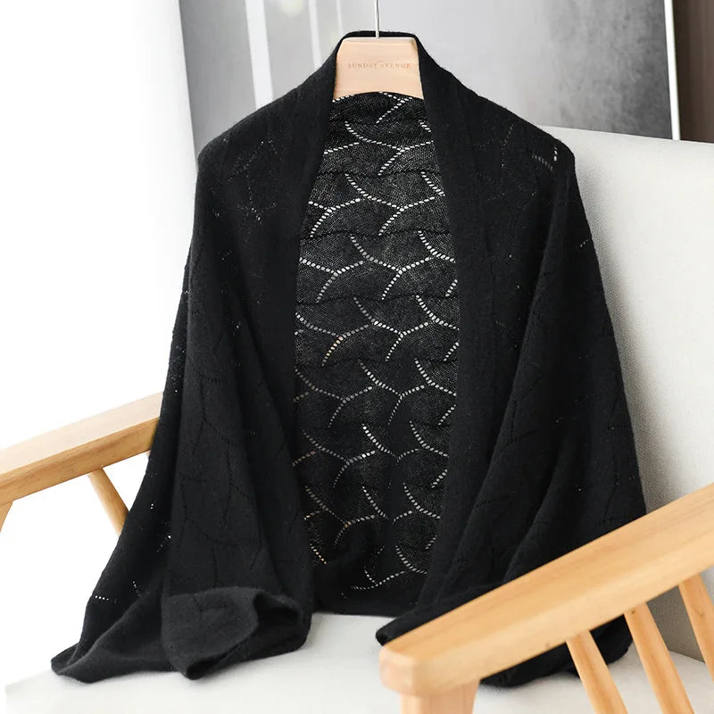 100% Merino Wool Poncho Cardigan