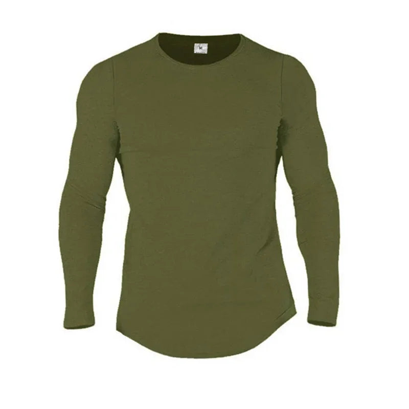Men’s Slim-Fit Long Sleeve Cotton T-Shirt