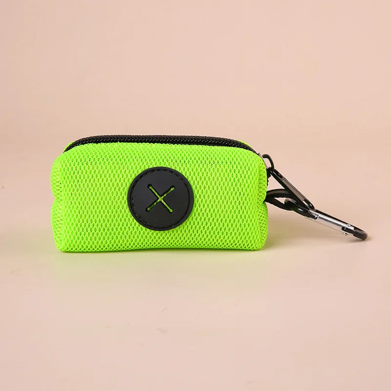 Canvas Dog Poop Bag Holder, Outdoor Pet Waste Bag Dispenser with Carabiner Clip, Animal Waste Collection Pouch