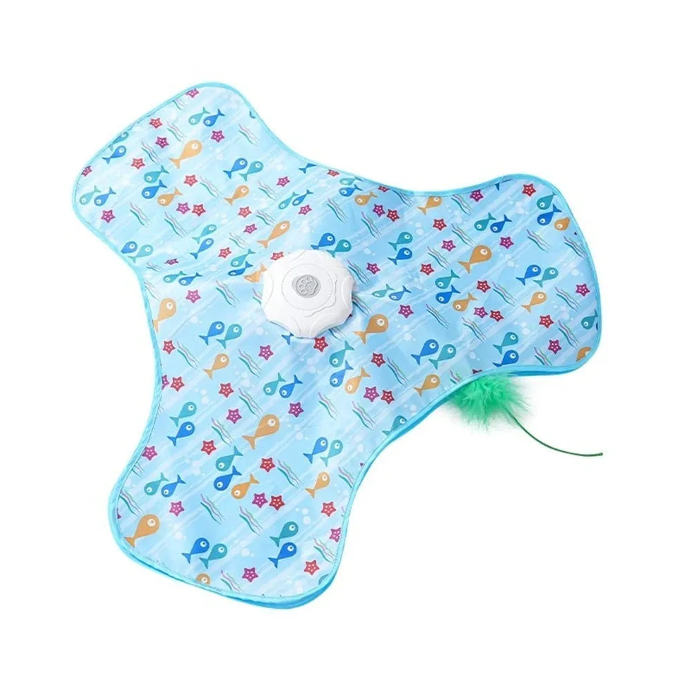 Motion Activated Smart Cat Toys Rechargeable Moving Concealed Feathers Pet Toy Cover Self Soothing Hide and Seek Toy