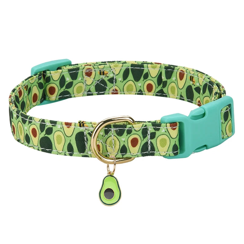 CP602/611--fruit pattern Pet dog collar with Fruit metal pendant do for Cat Puppy Dog