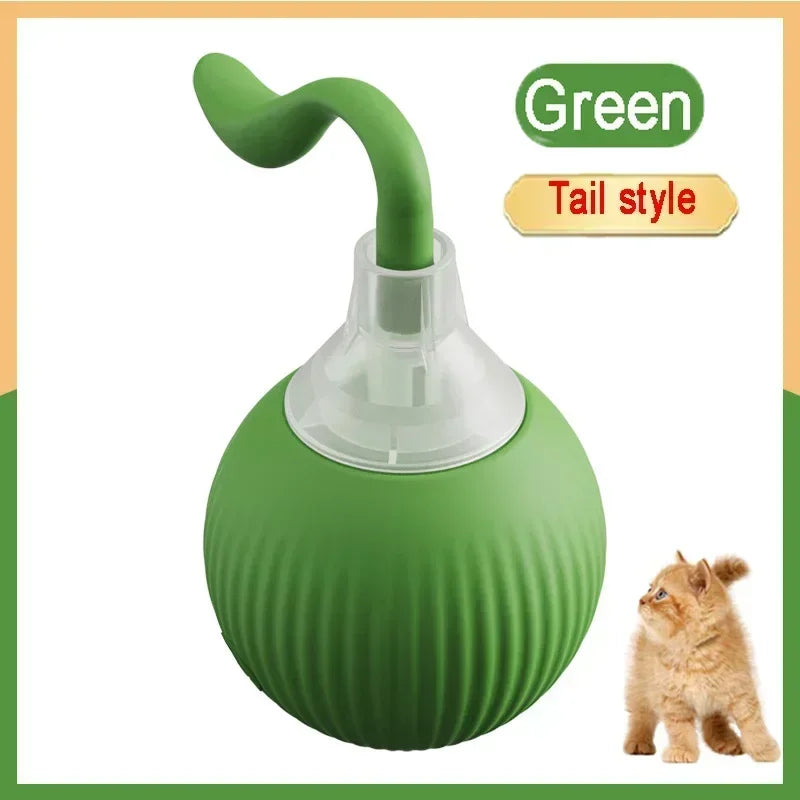 Cat Toys Rechargeable Pet Interactive Automatic Rolling Ball Toy Cats Pet Products New Electric Dog Ball Toy Simulated Tail for
