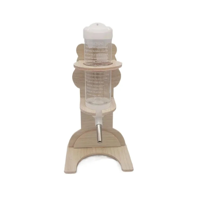 2pcs Set Hamster Ball Water Bottle Rack Golden Bear Vertical Water Bottle Solid Wood Bracket Flower Branch Mouse Water Dispenser
