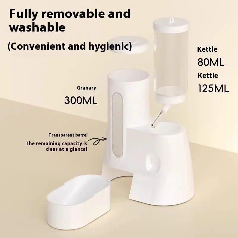 2In1 Hamster Feeder And Waterer Large Capacity Leakproof Automatic Feeder Food Water Dispenser Leak Proof Food Feeding Supplies