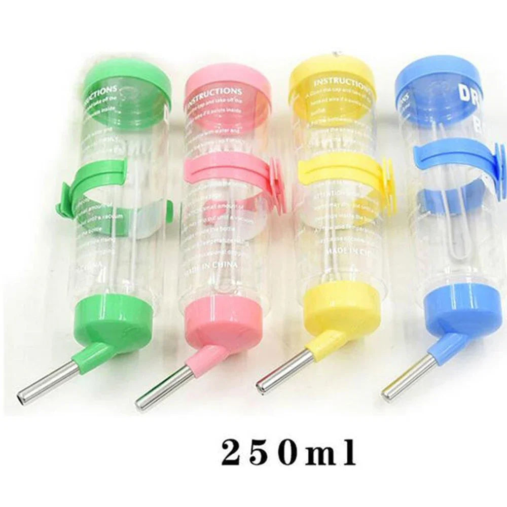 Pets Hamster 80ml/125ml/250ml Pets Hamster Water Drinking Bottle Plastic metal  Rabbit Pet Dispenser Cage Hangable Water Bottle