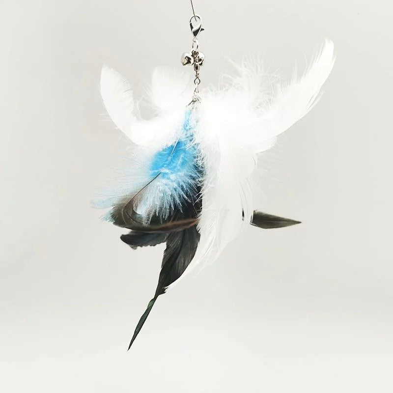 Handfree Bird/Feather Wand Bell Suction Cup Interactive Hunting Exercise
