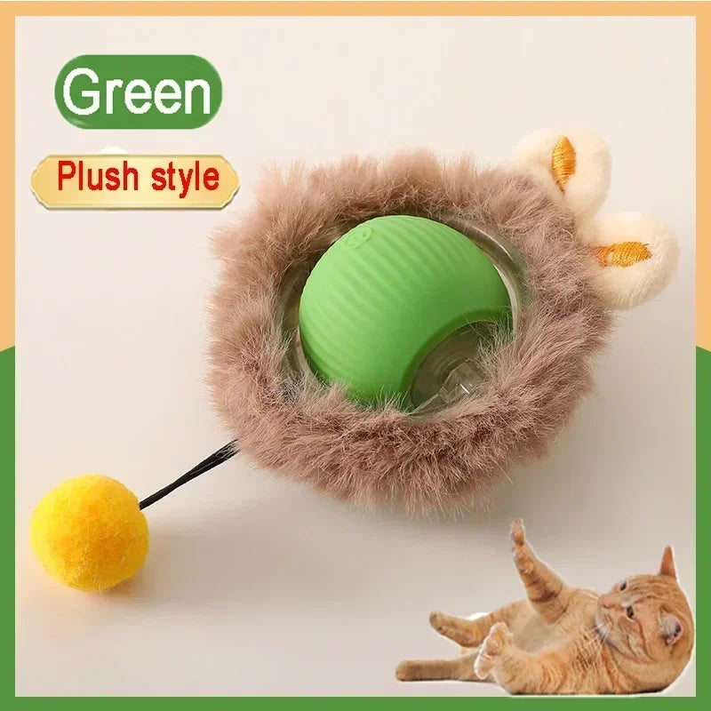 Cat Toys Rechargeable Pet Interactive Automatic Rolling Ball Toy Cats Pet Products New Electric Dog Ball Toy Simulated Tail for