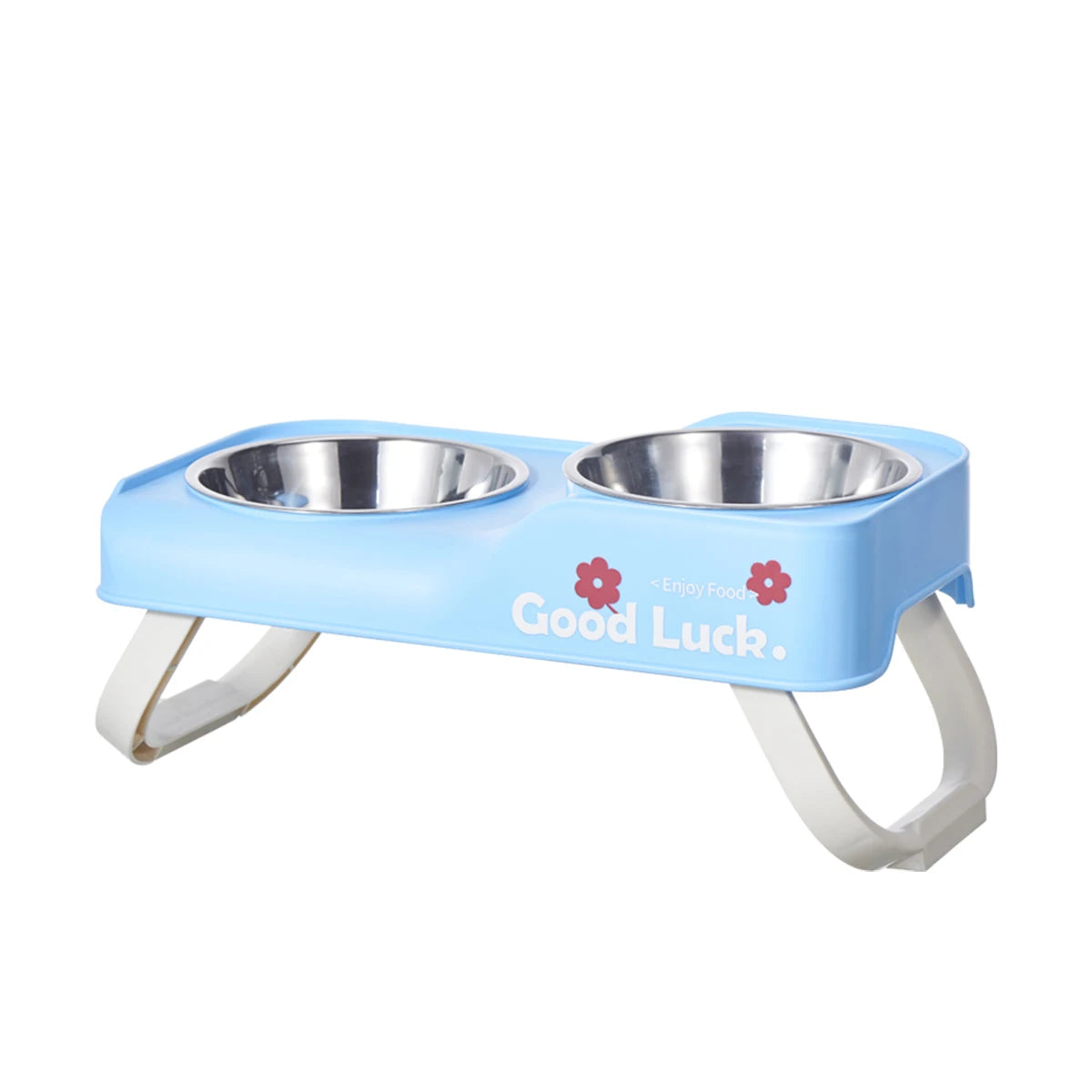 One Dopamine Color Personality High-Low Design Anti-Slip Pet Bowl, Dog and Cat Feeding Dish for Medium to Small Dogs