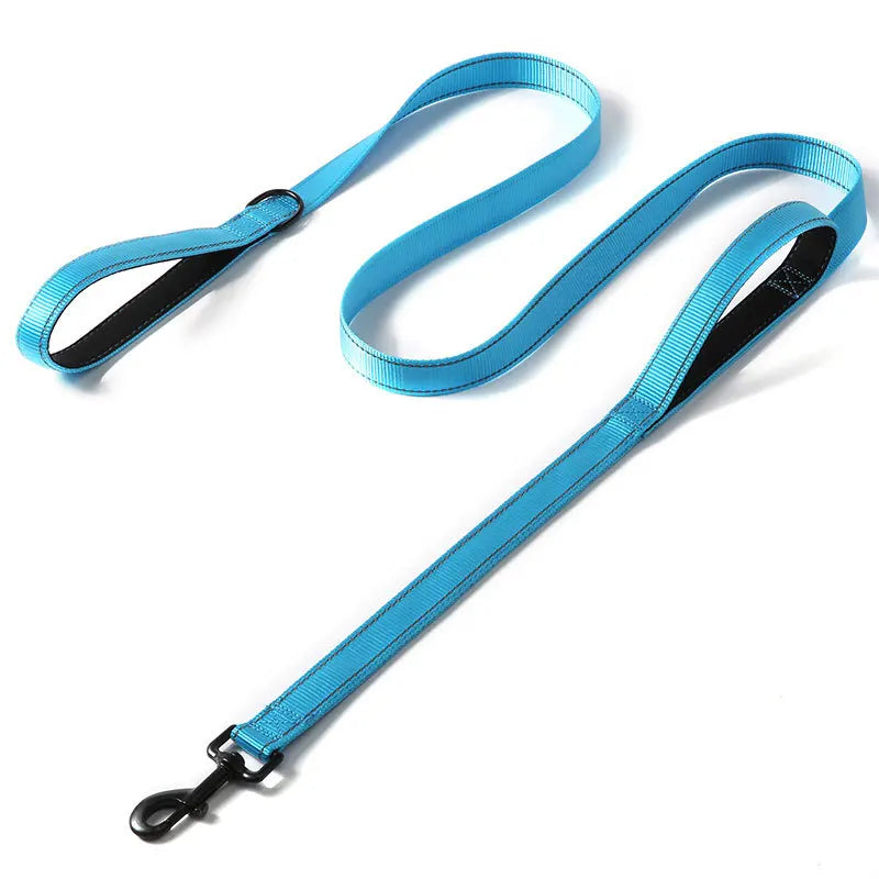 1.2/1.5/1.8m Two Handle Heavy Duty Double Handle Nylon Dog Leash For Training Control Guard Rope Walking Cats Dogs Harness Lead