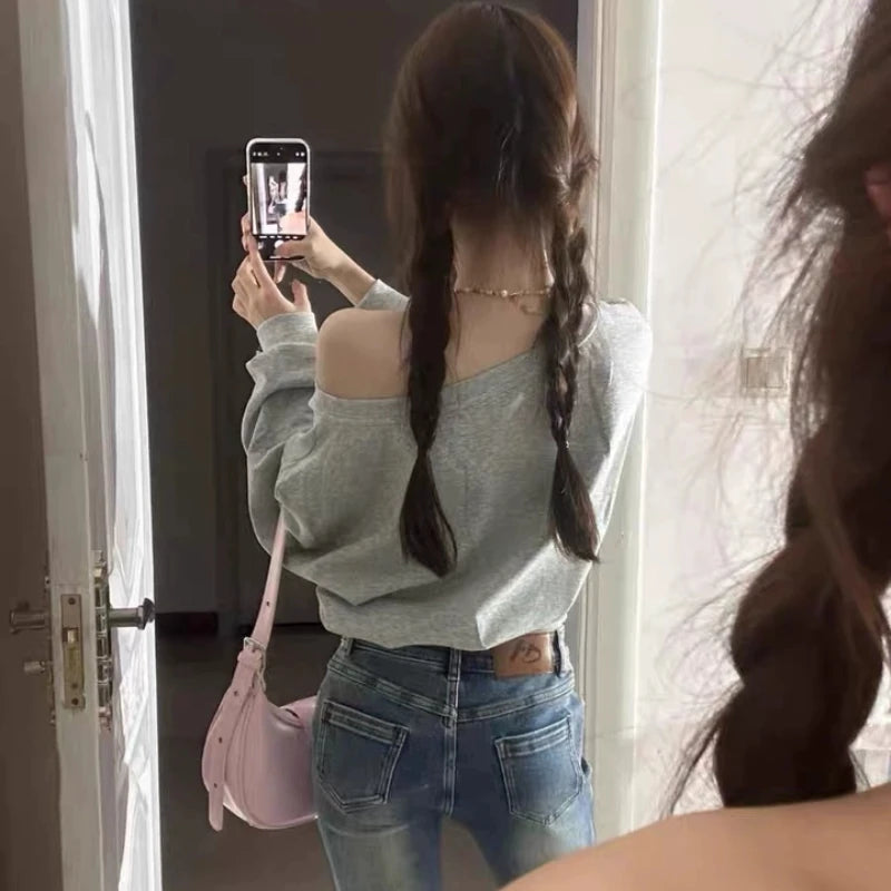 Women’s Off-Shoulder Cropped Hoodie