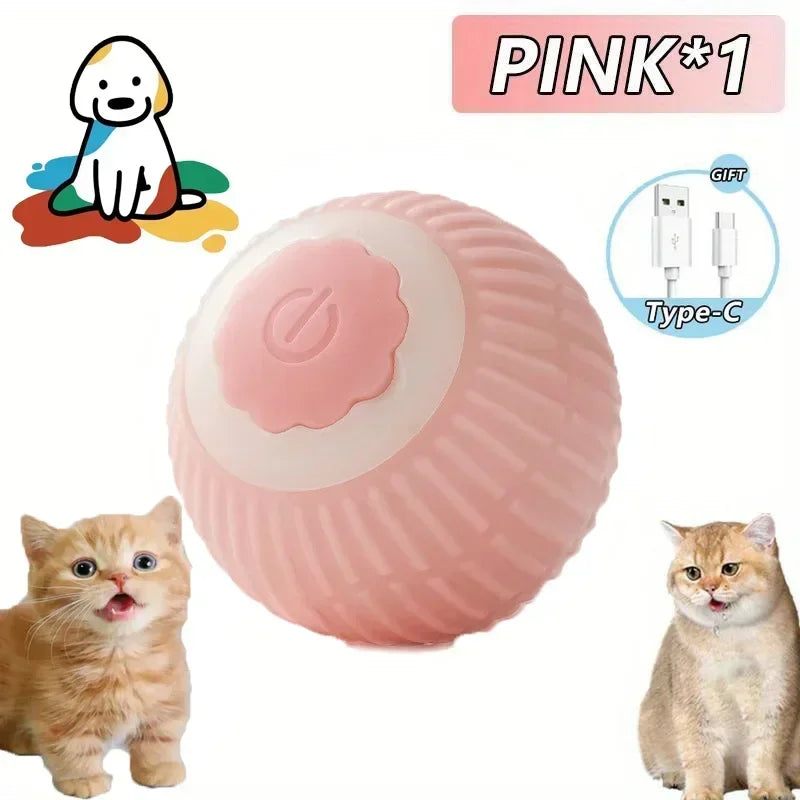 Cat Toys Rechargeable Pet Interactive Automatic Rolling Ball Toy Cats Pet Products New Electric Dog Ball Toy Simulated Tail for