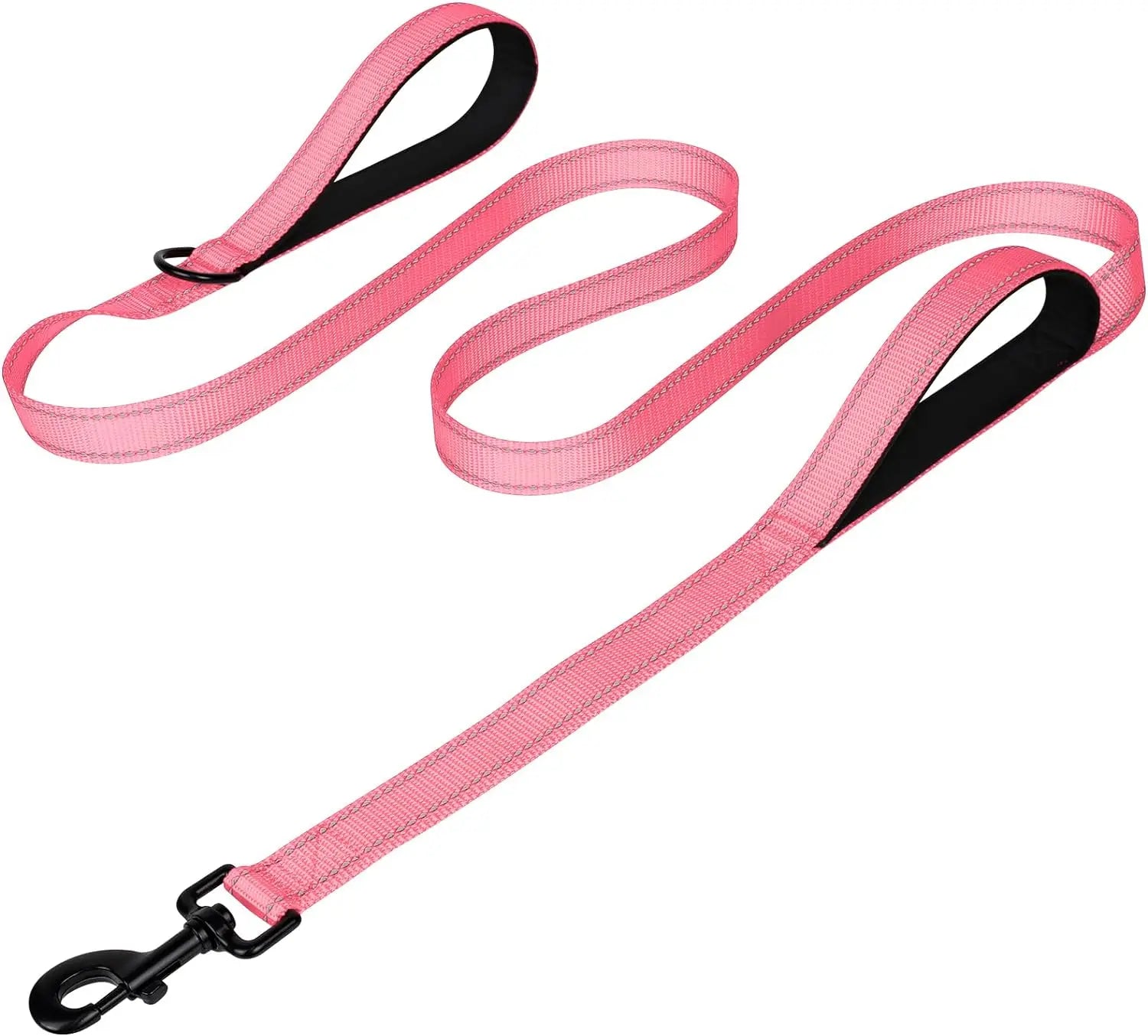 Heavy Duty Double Handle Dog Leash with Reflective Strips for Night Safety - Ideal for Large and Extra Large Breeds - Perfect fo