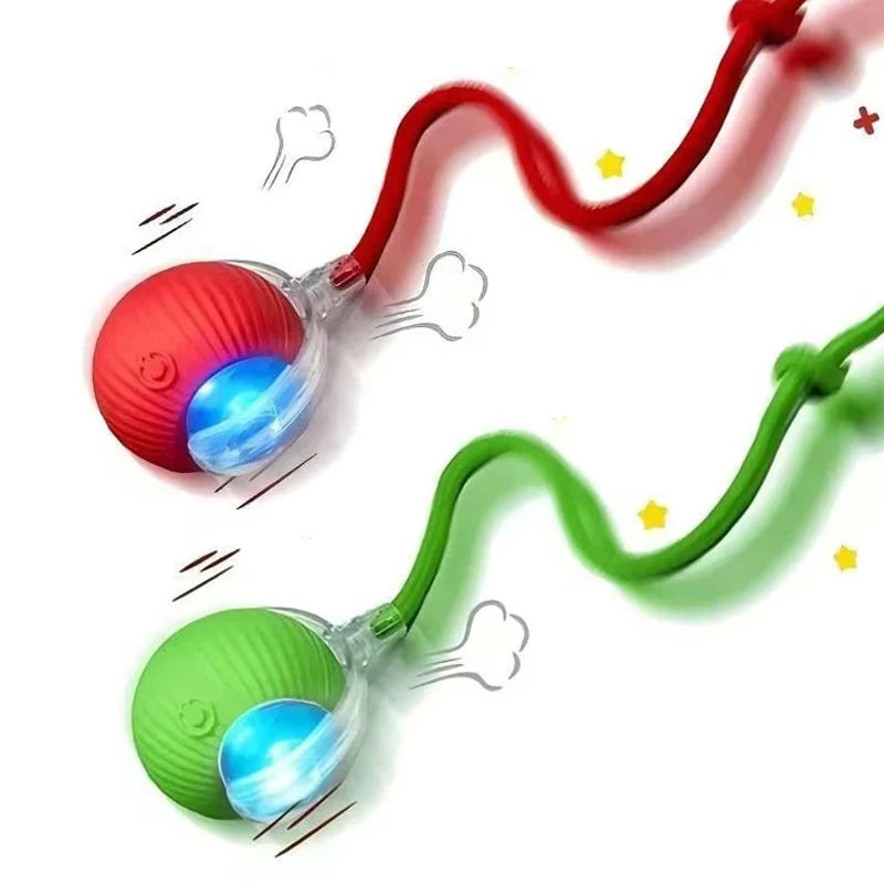 Interactive Cat Toys Ball Automatic Rolling Rechargeable Smart Obstacle Avoid Running Toys for Energetic Indoor Cats