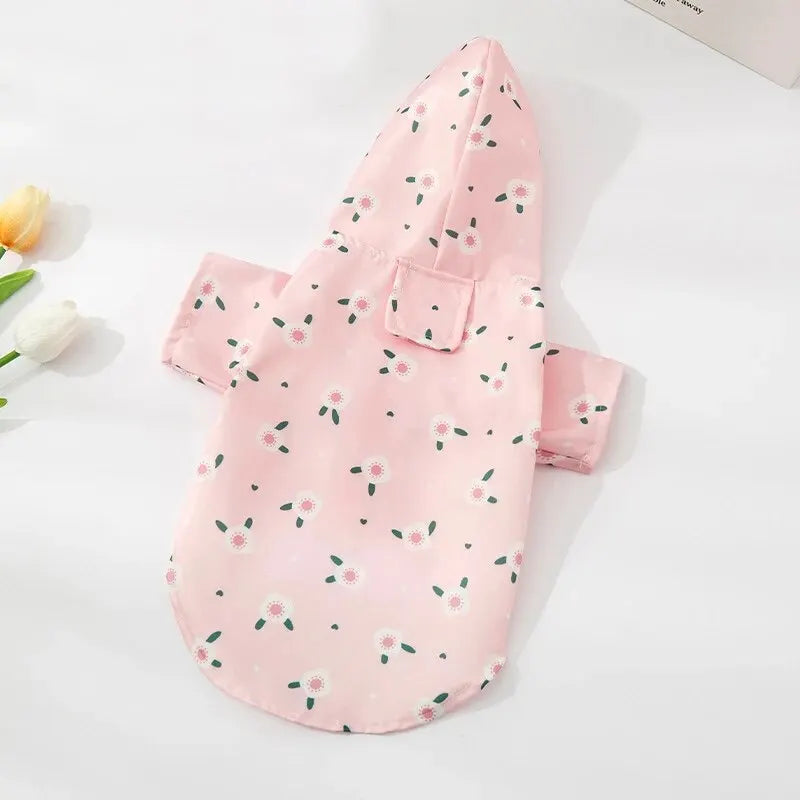 Pet Dog Raincoat Summer Fashion Short Sleeve Dog Waterproof Clothes Puppy Coat Dog Raincoat Outdoor Coat Bichon Schnauzer Welsh