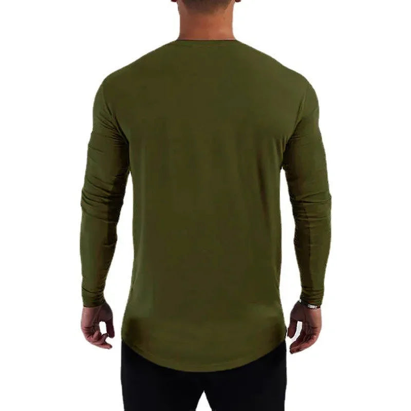 Men’s Slim-Fit Long Sleeve Cotton T-Shirt