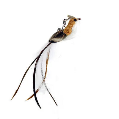 Handfree Bird/Feather Wand Bell Suction Cup Interactive Hunting Exercise