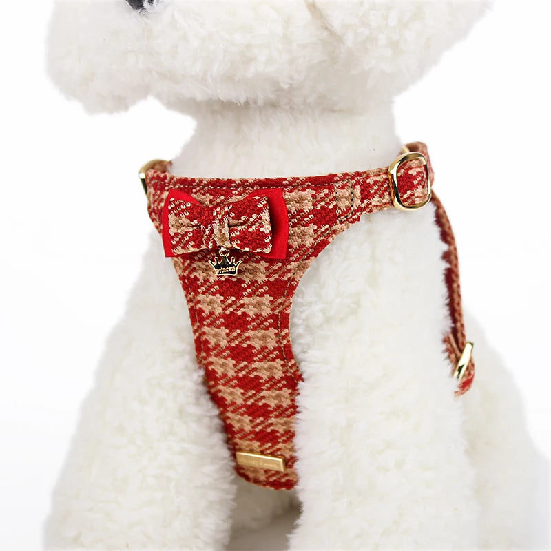 Dog Chest Harness Leash Set Teacup Small Medium Pet Outdoor Walking Leash Adjustable Cat Campus Style Pet Supplies Accessories