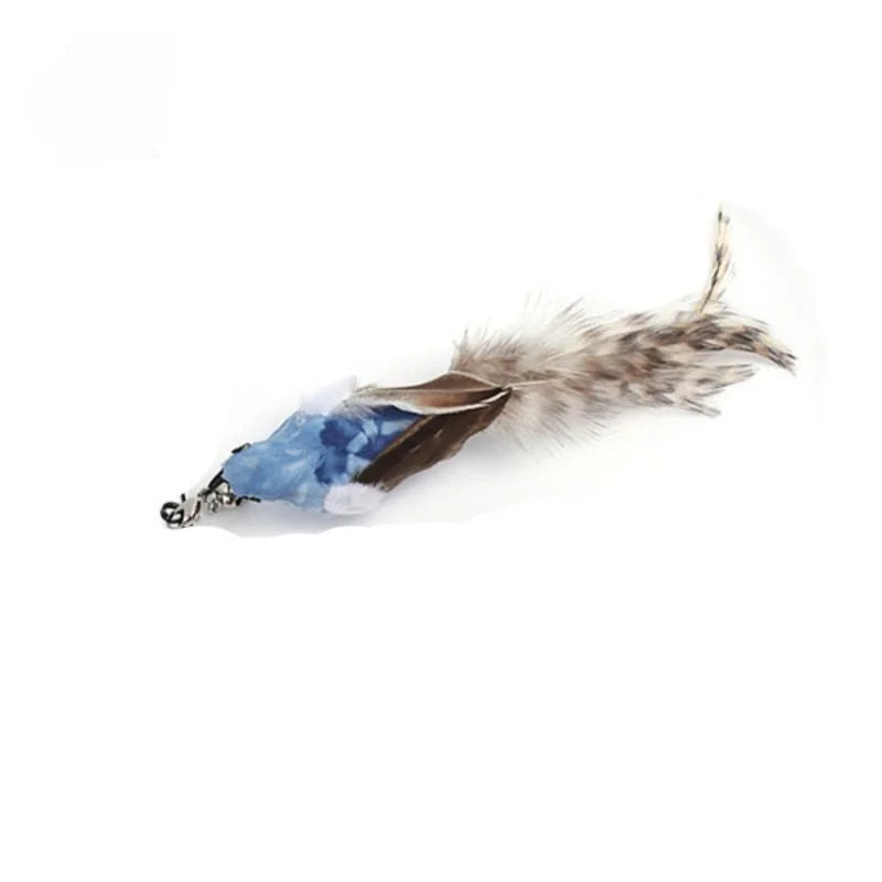 Handfree Bird/Feather Wand Bell Suction Cup Interactive Hunting Exercise