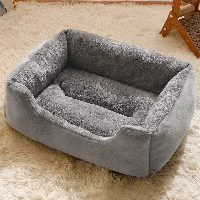 Winter Warm Cat Kennel Dog Kennel Pad Square Kennel Small and Medium-sized Dog Teddy Corgi Sofa Bed All-weather Pet Kennel