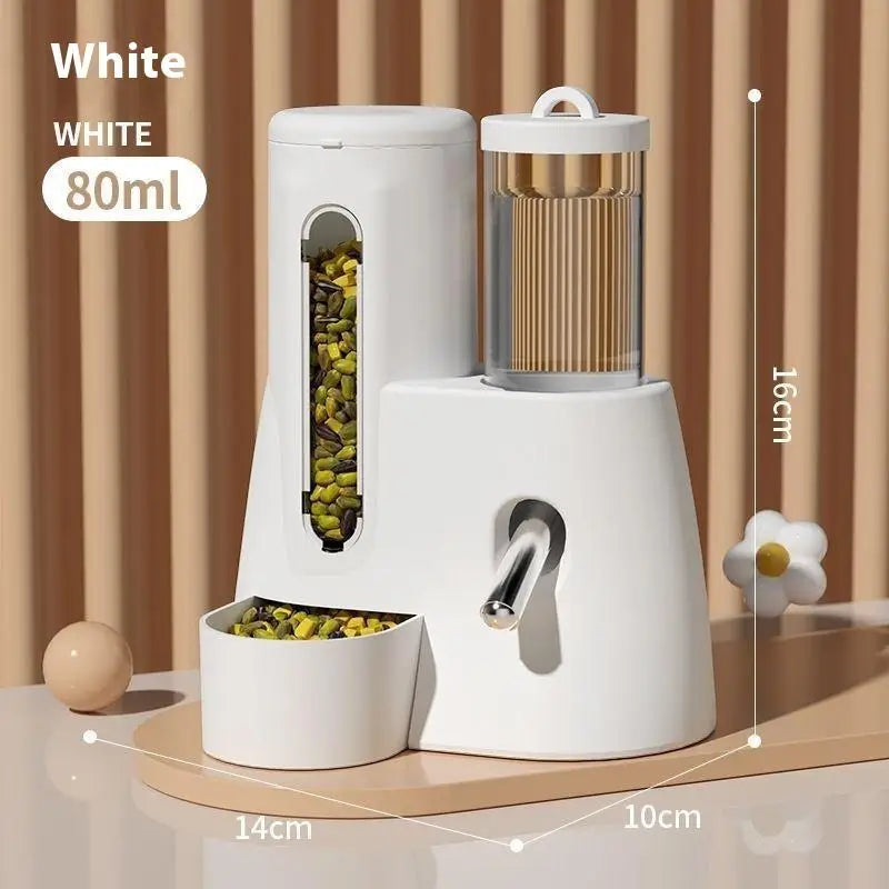 2In1 Hamster Feeder And Waterer Large Capacity Leakproof Automatic Feeder Food Water Dispenser Leak Proof Food Feeding Supplies