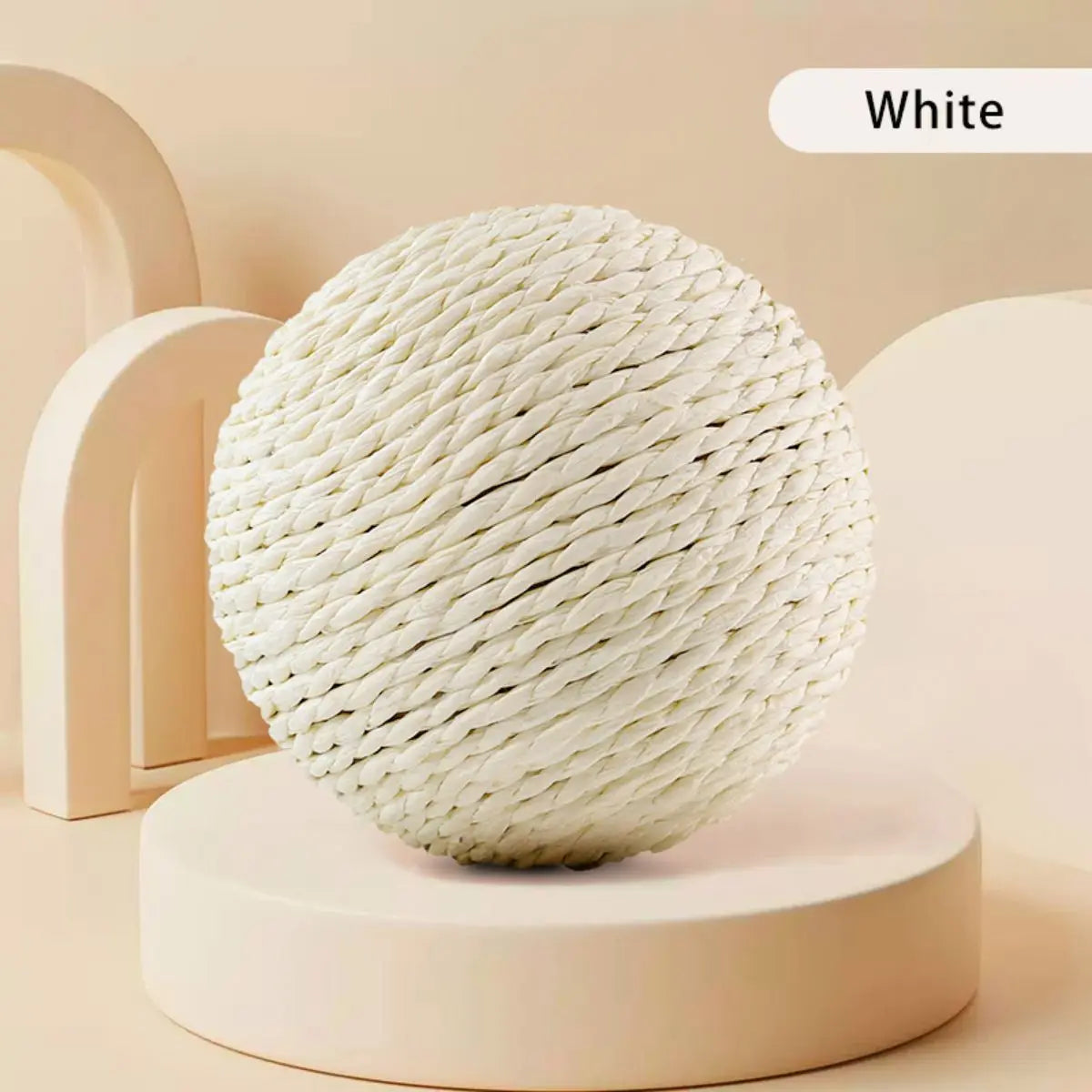 10CM Interactive Sisal Scratching Ball Teeth Cleaning Anti Bite Sounding