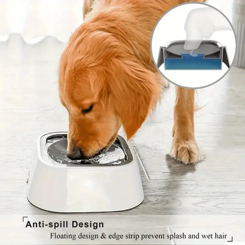 Spill-Proof Pet Water Bowl, Non-Slip Base, Floating Filter, Clear Design, No Batteries, for Dogs, Travel, Water Station