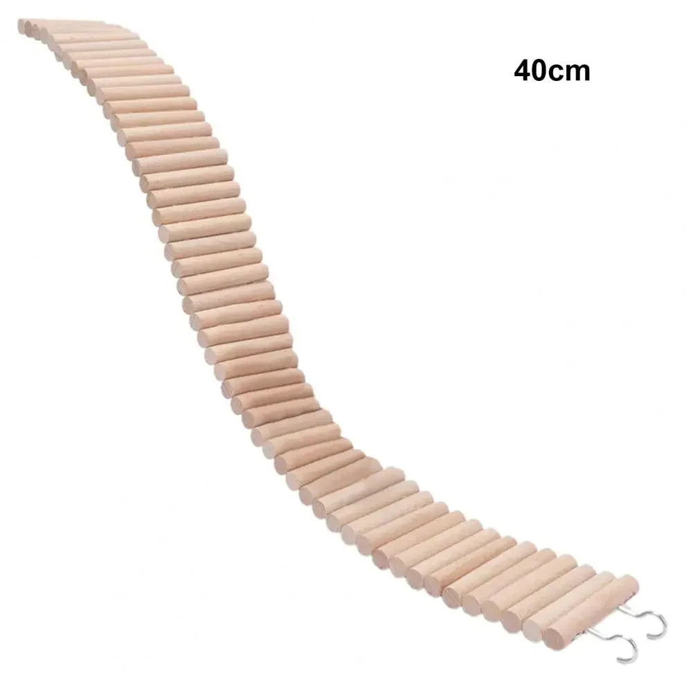 Pet Bridge Toy Bur-free Bite Resistant Natural Wood Hamster Parrot Ladder Toy Hamster Climbing Ladder Bridge for Gerbils