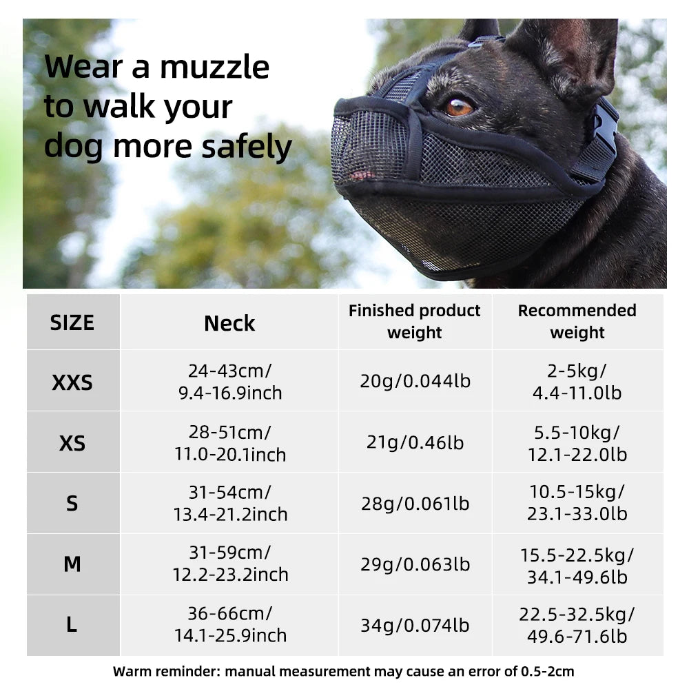 Dog Muzzle for Short-snouted Dogs Preventing Barking French Bulldogs Breathable Muzzle Prevent Accidental Ingestion Pet Products