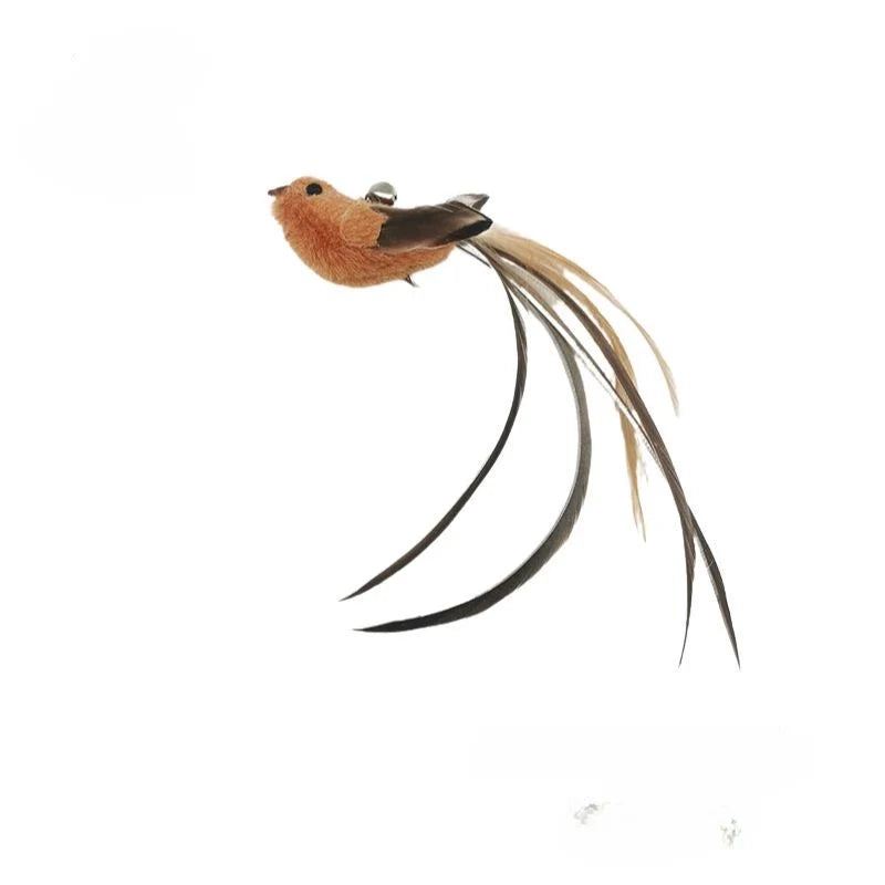 Handfree Bird/Feather Wand Bell Suction Cup Interactive Hunting Exercise