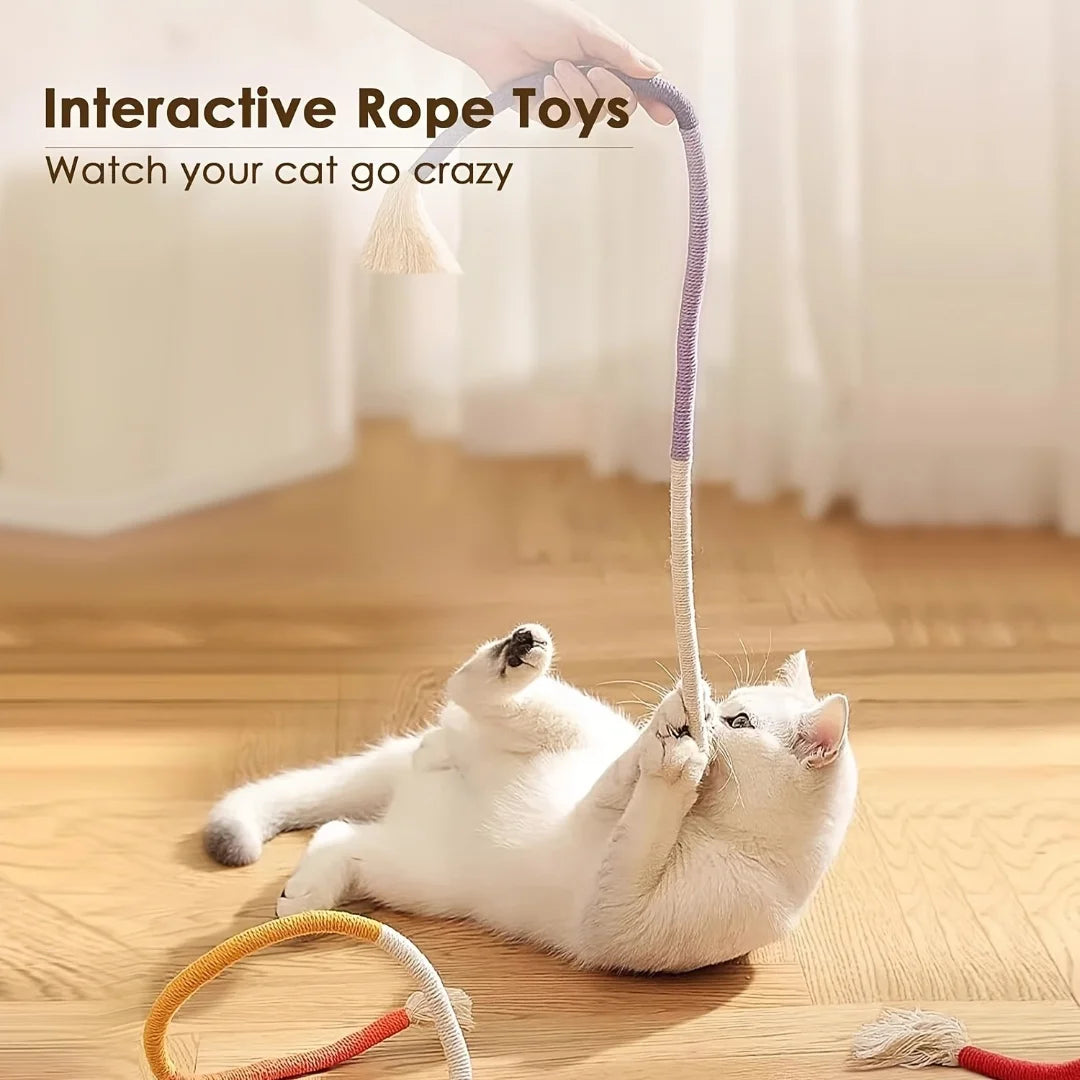 Cotton Chew Teeth Cleaning, Catnip Rope Nibbling Exercise Interactive Teething