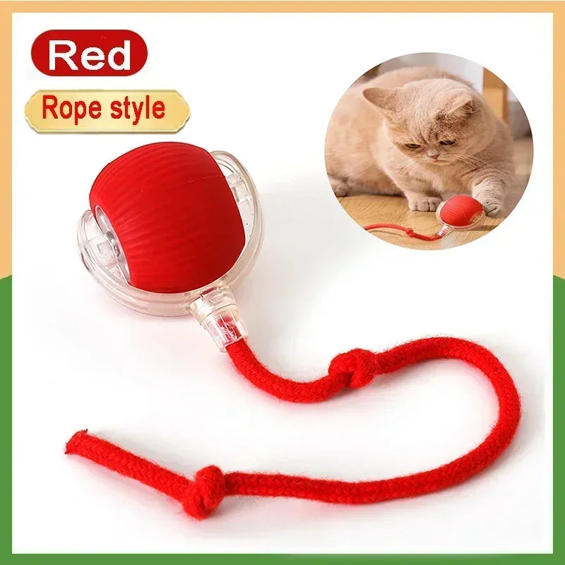 Cat Toys Rechargeable Pet Interactive Automatic Rolling Ball Toy Cats Pet Products New Electric Dog Ball Toy Simulated Tail for