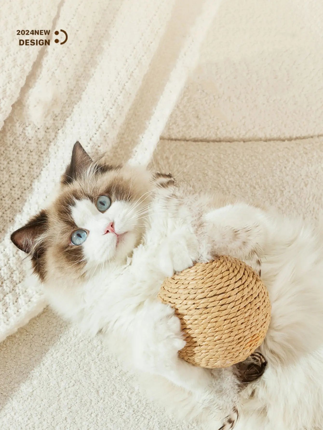 10CM Interactive Sisal Scratching Ball Teeth Cleaning Anti Bite Sounding