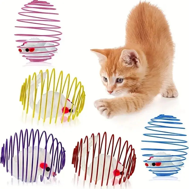 Balls Stretchable Springs Interactive Caged Rats Color