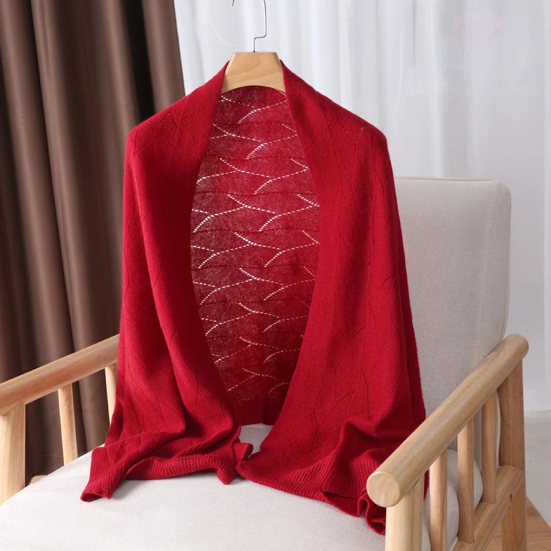 100% Merino Wool Poncho Cardigan