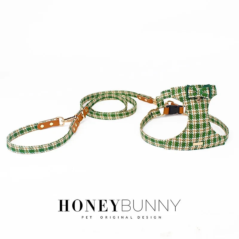 Dog Chest Harness Leash Set Teacup Small Medium Pet Outdoor Walking Leash Adjustable Cat Campus Style Pet Supplies Accessories