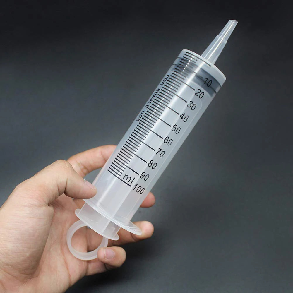 100ml Measuring Syringe Glue Filling Feeding Syringe Nutrient Sterile Plastic Syringe Watering Refilling for Animal Food Feeding