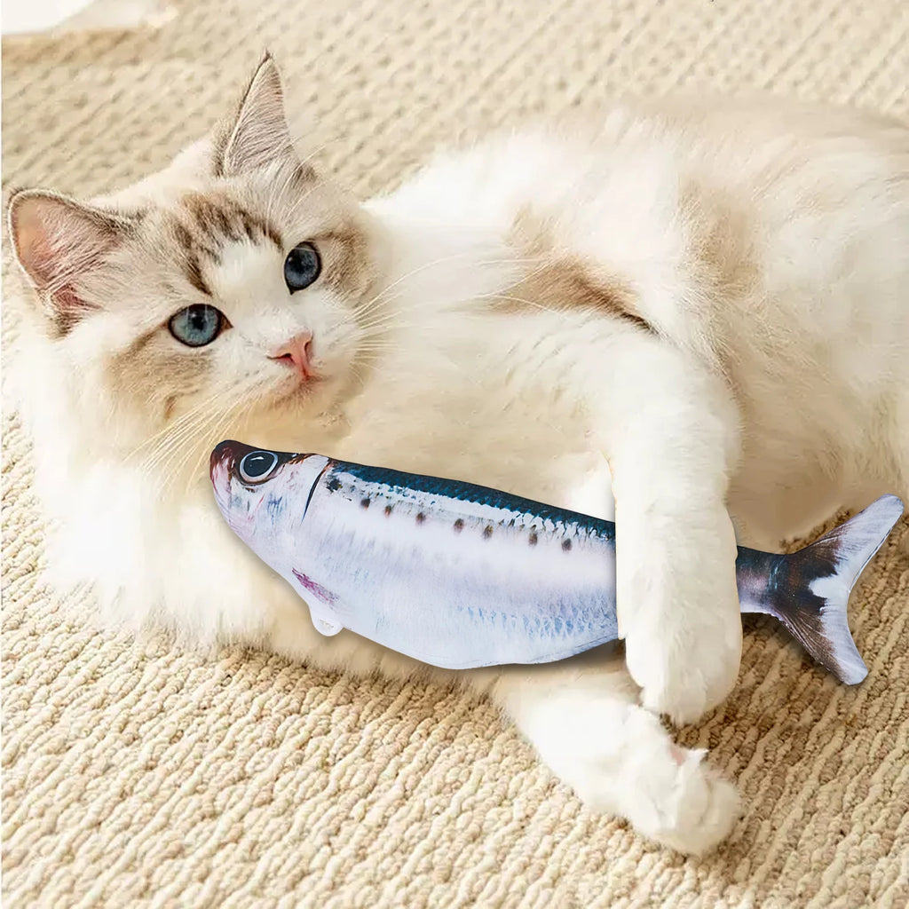 Simulation Fish Catnip Toy Anti-Bite Activated Kitten Toy Interactive Cat Exercise Toys for All Breeds Cat Kicker