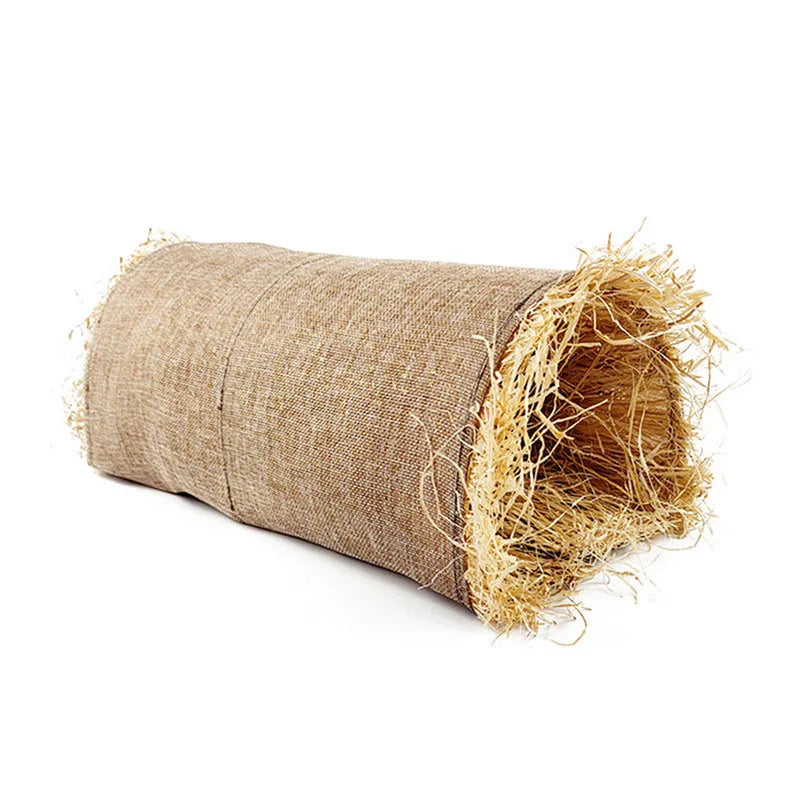 Rabbit Hideaway Toy Grass Straw Bunny Toy Tunnel Hamster Accessories for Guineapig Chinchilla Ferret Rats Rodent Animal Pet Cage