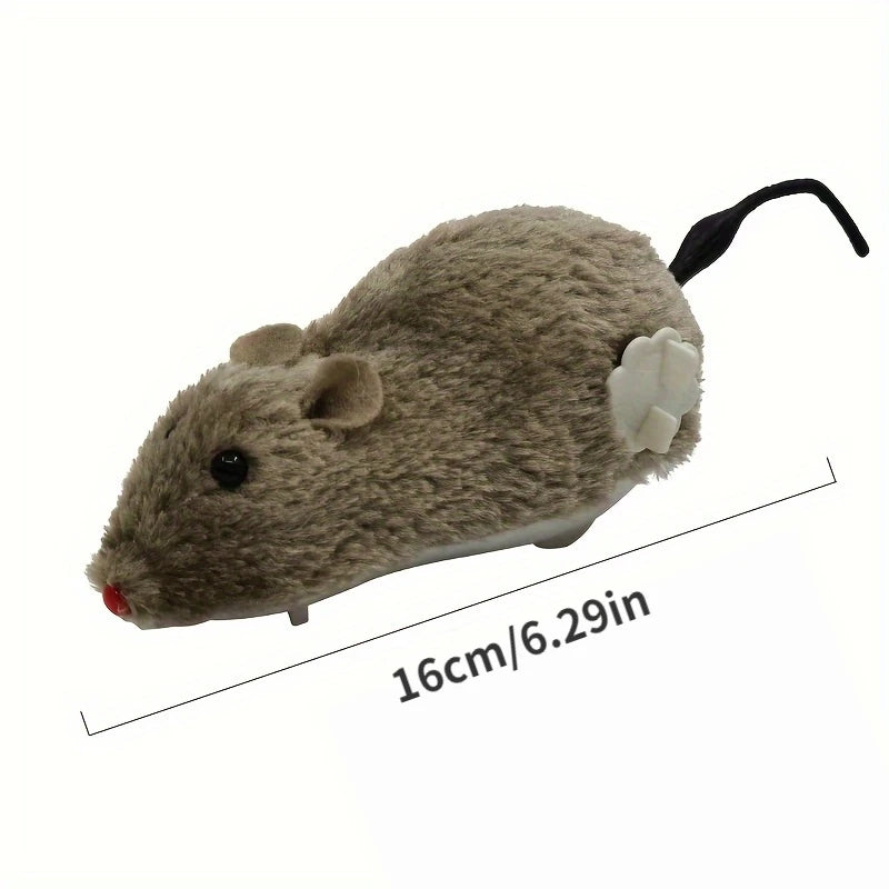 1/5pcs Interactive Plush Wind-Up Mouse Mechanical Moving