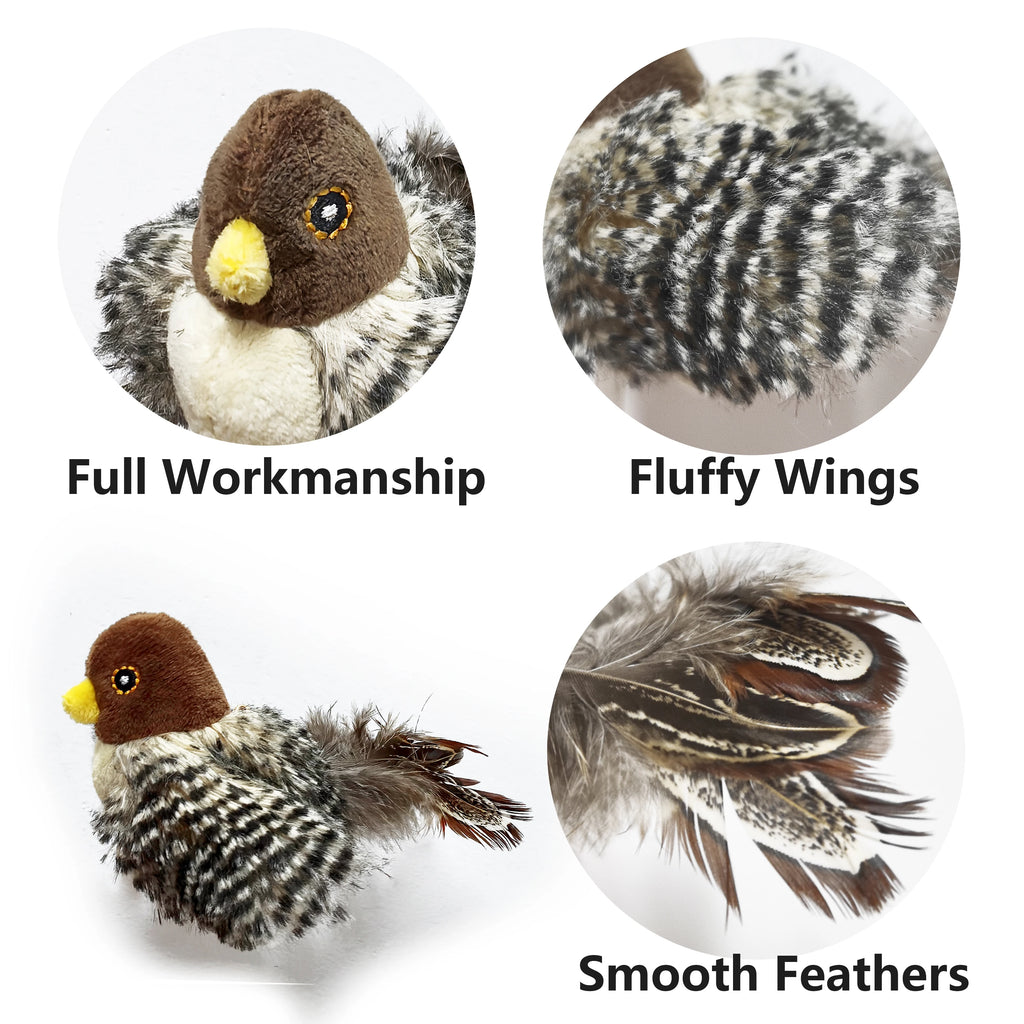 Interactive Squeaky Bird Feather Catnip Chirping