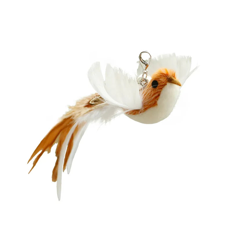 Handfree Bird/Feather Wand Bell Suction Cup Interactive Hunting Exercise